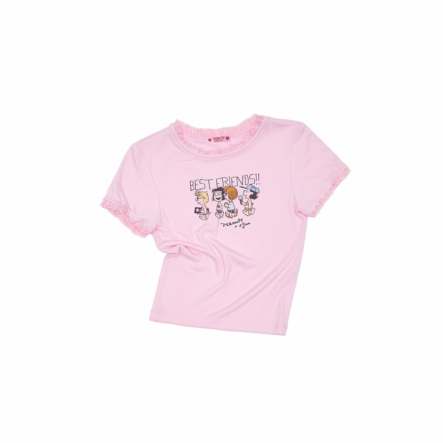 1JINN_STUDIO_Snoopy_Character_Printed_Lace_Trim_Short_Sleeve_Women&