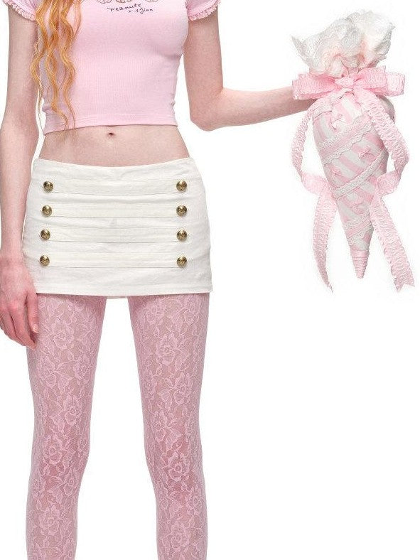 1JINN STUDIO Snoopy Character Printed Lace Trim Short Sleeve Women&