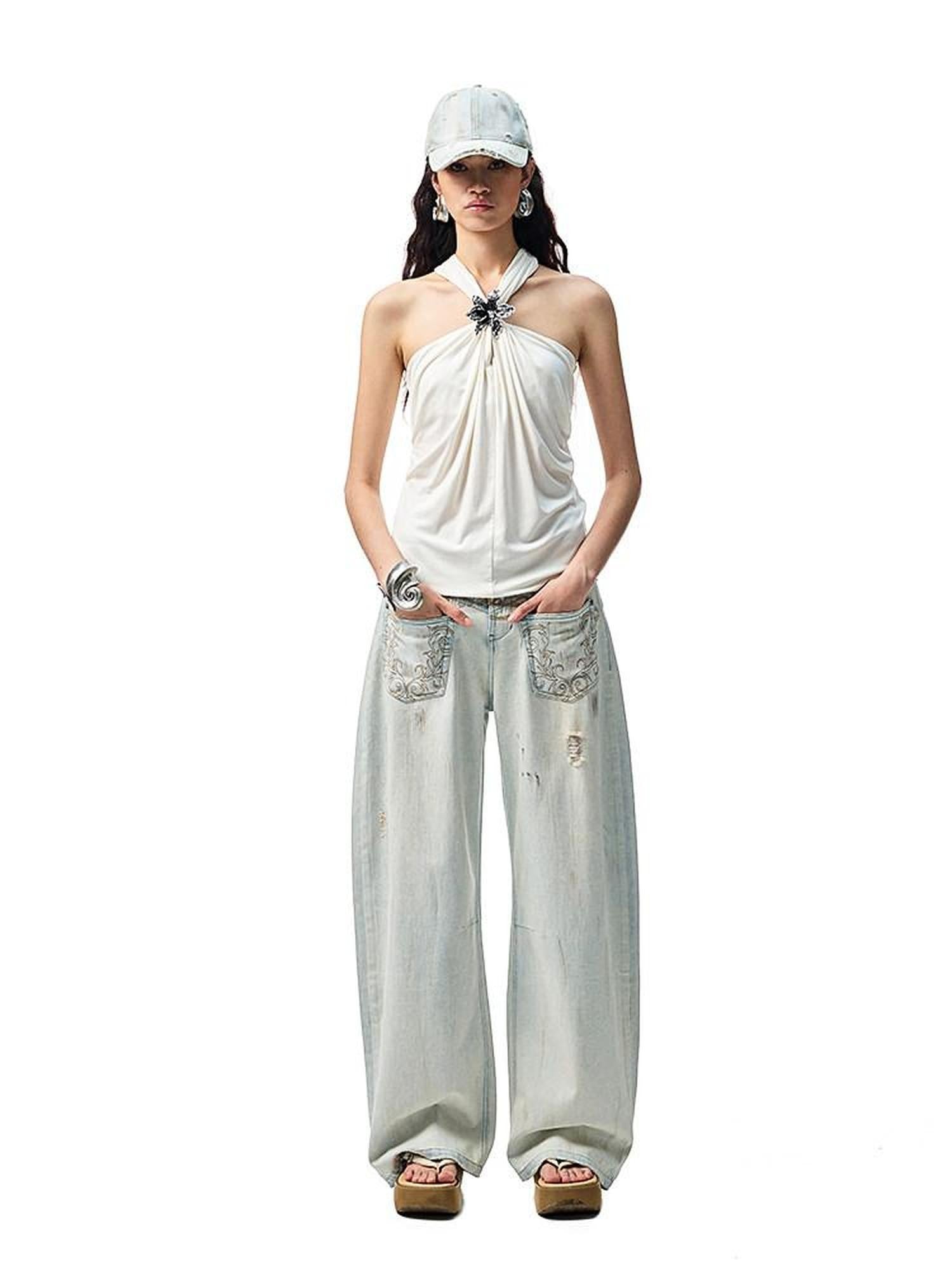 Solid Ruched V Knot High Stretch Women&