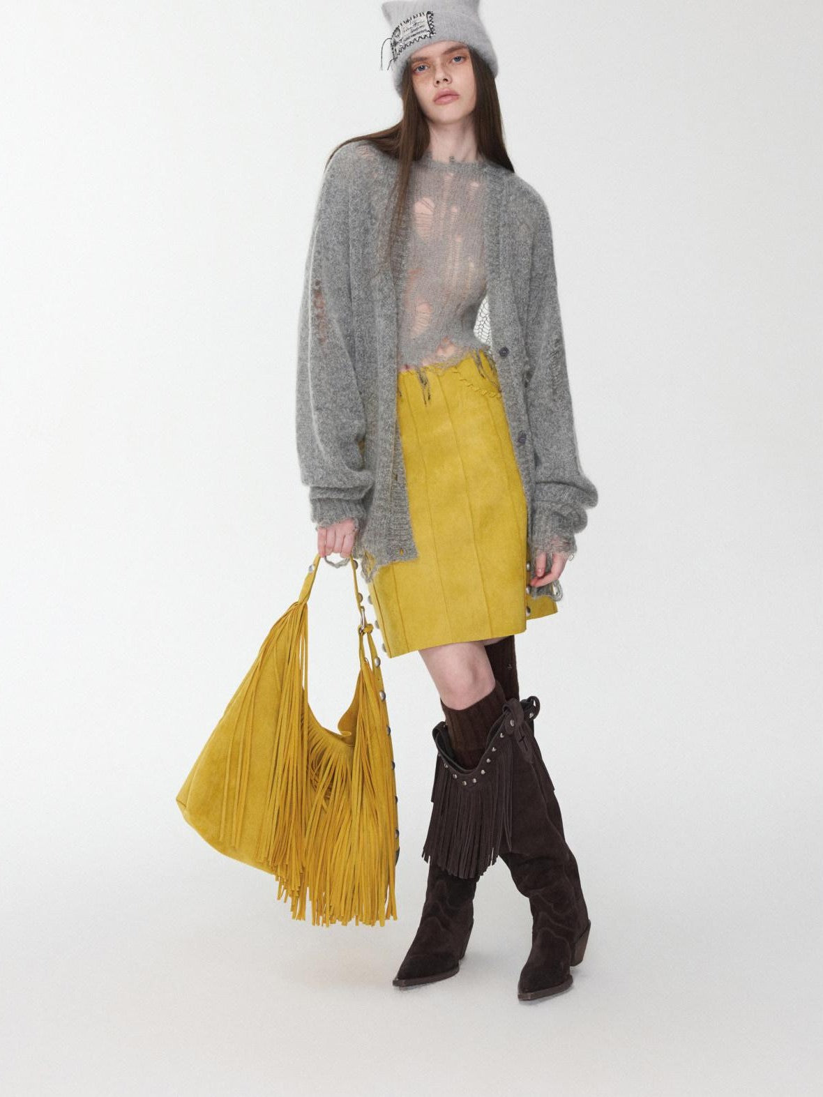 1JINN STUDIO Star Openwork Distressed Women&