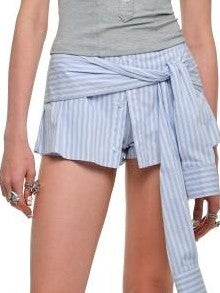 1JINN STUDIO Striped Patchwork Faux Polo Collar Women&