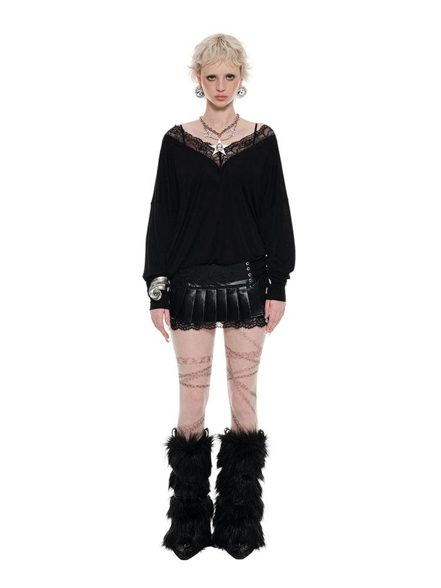 1JINN STUDIO V-neck Mock Layered French Loose Mid Length Women&