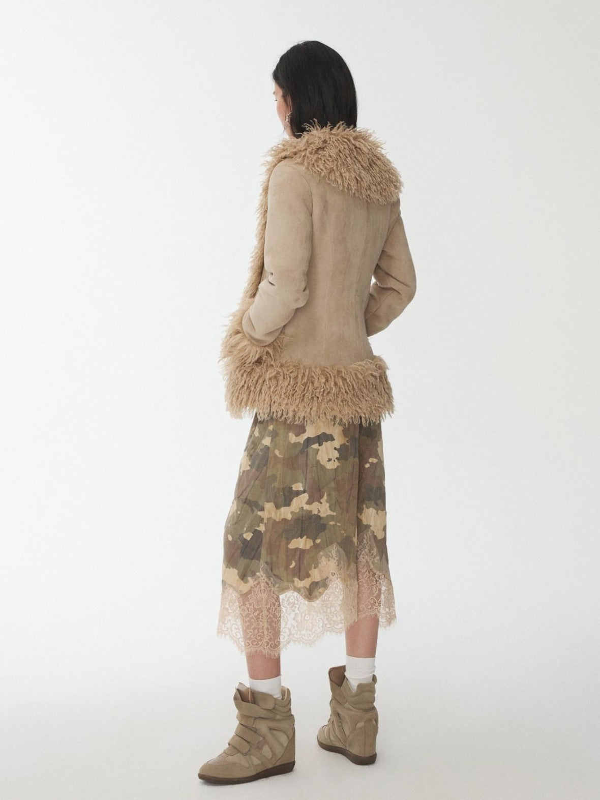 1JINN STUDIO Vintage Lambswool Embroidered Patchwork Women&