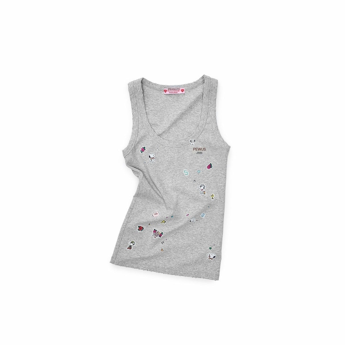1JINN_STUDIO_Vintage_Sticker_Print_Washed_U_Neck_Wide_Strap_Women&