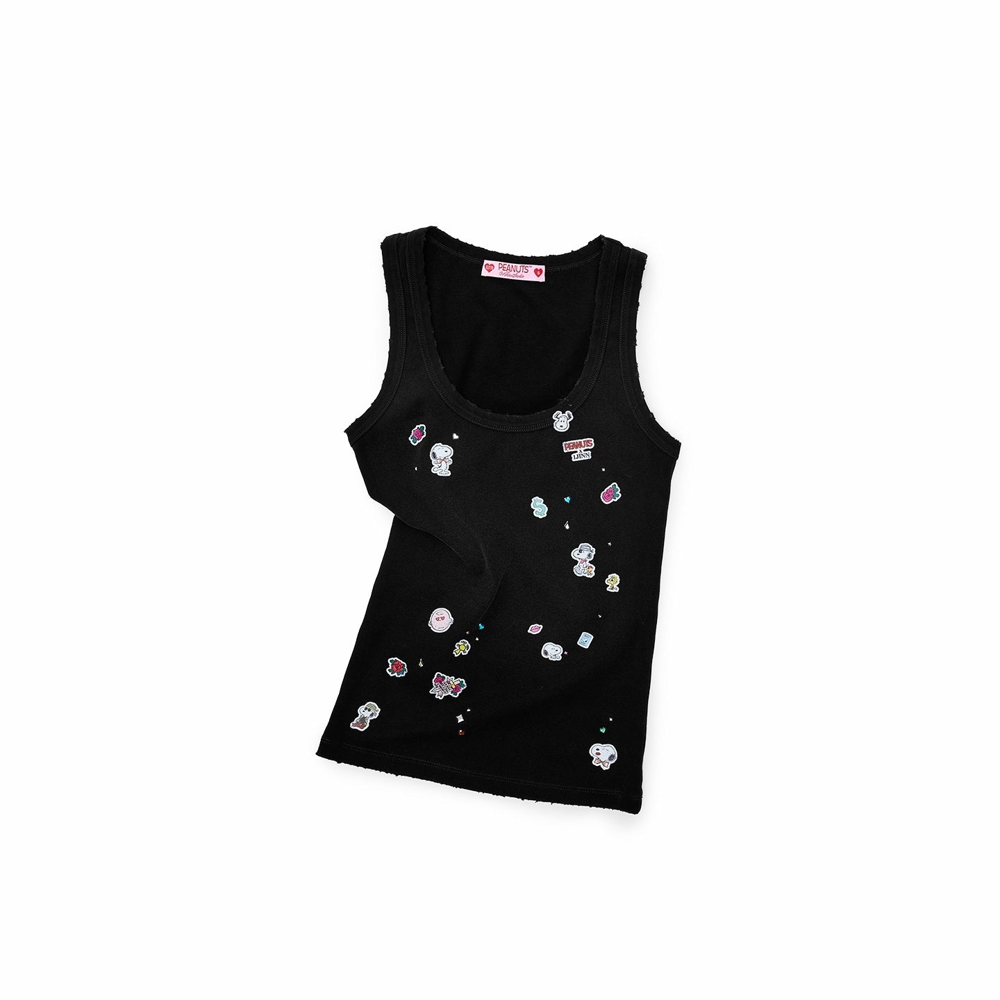 1JINN_STUDIO_Vintage_Sticker_Print_Washed_U_Neck_Wide_Strap_Women&