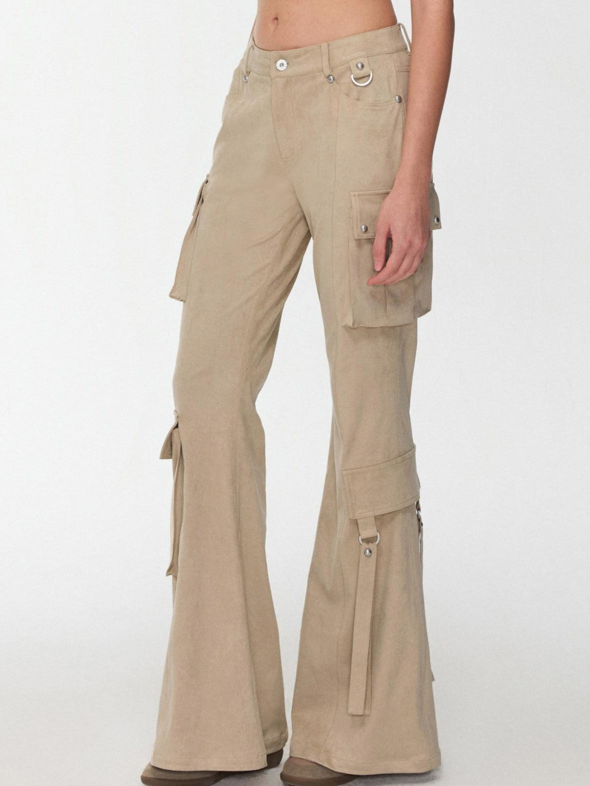 1JINN STUDIO Vintage Studded Multi Pocket Cargo Tie Slim Women&