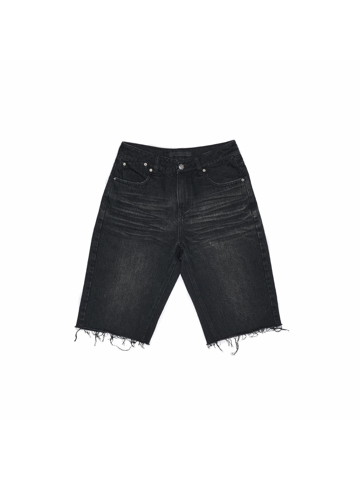 1JINN STUDIO Washed Black Distressed Embroidered Women&