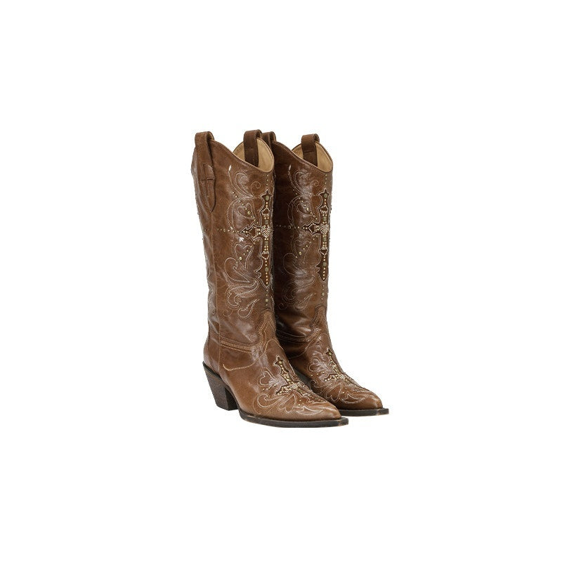 1JINN_STUDIO_Western_Cross_Stud_Rivet_Biker_Chunky_Heel_Women&