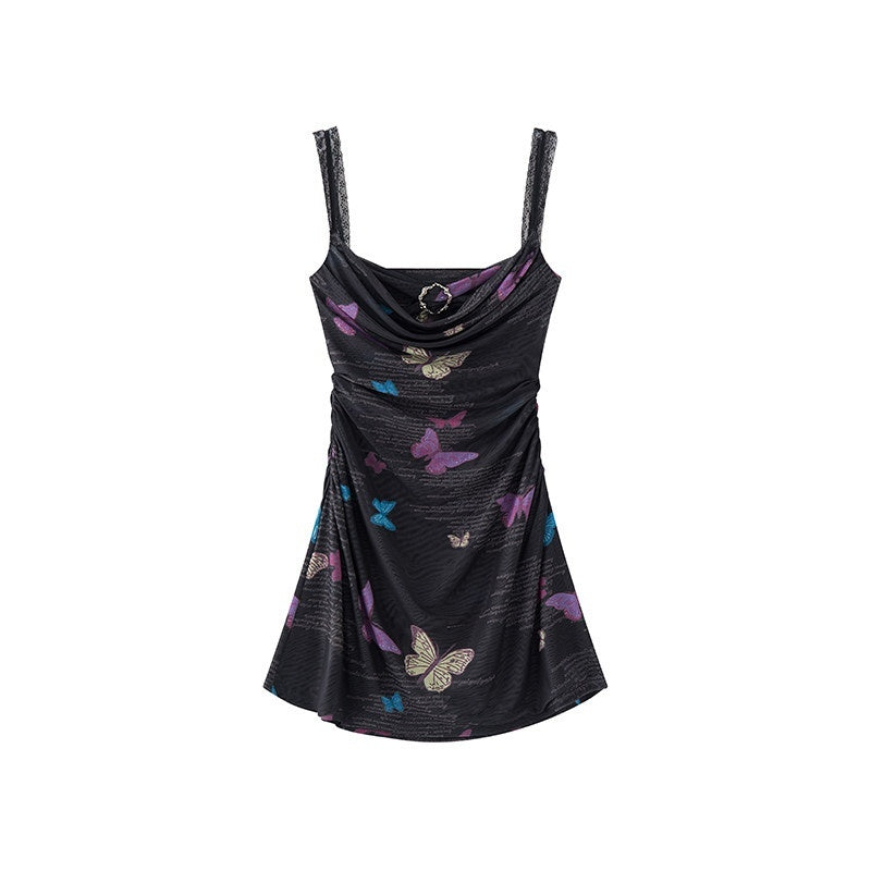 1P_STUDIO_Black_Butterfly_Print_A_Line_Cinched_Waist_Women&