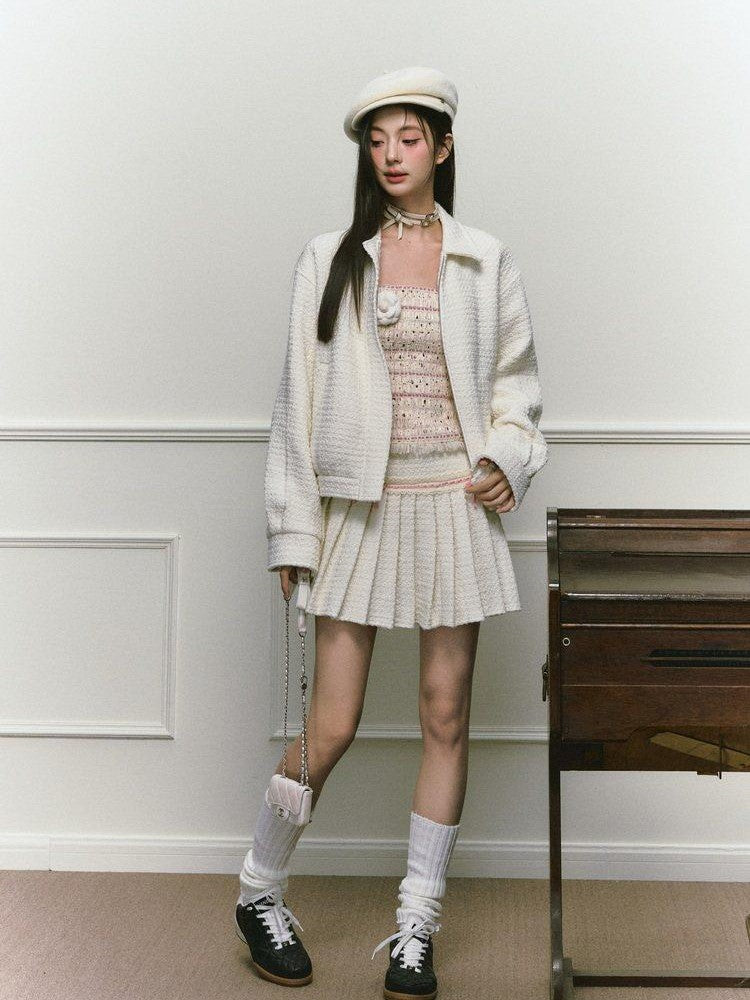 1P STUDIO Chanel Style Bustier And Skirt Two Piece Women&