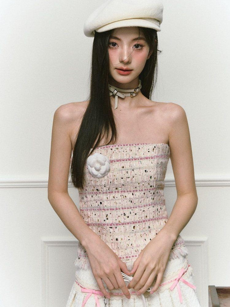 1P STUDIO Chanel Style Bustier And Skirt Two Piece Women&