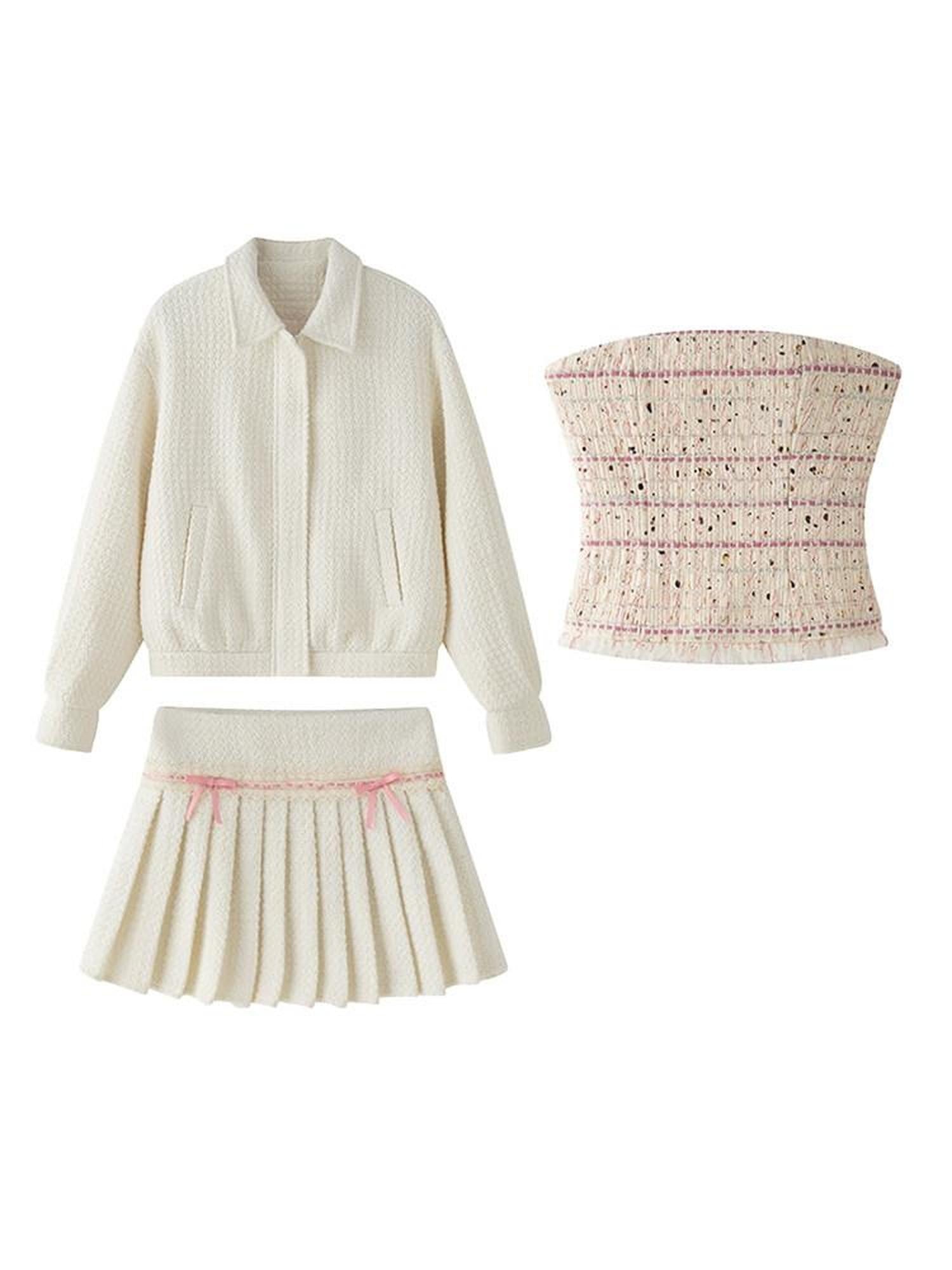 1P STUDIO Chanel Style Bustier And Skirt Two Piece Women&