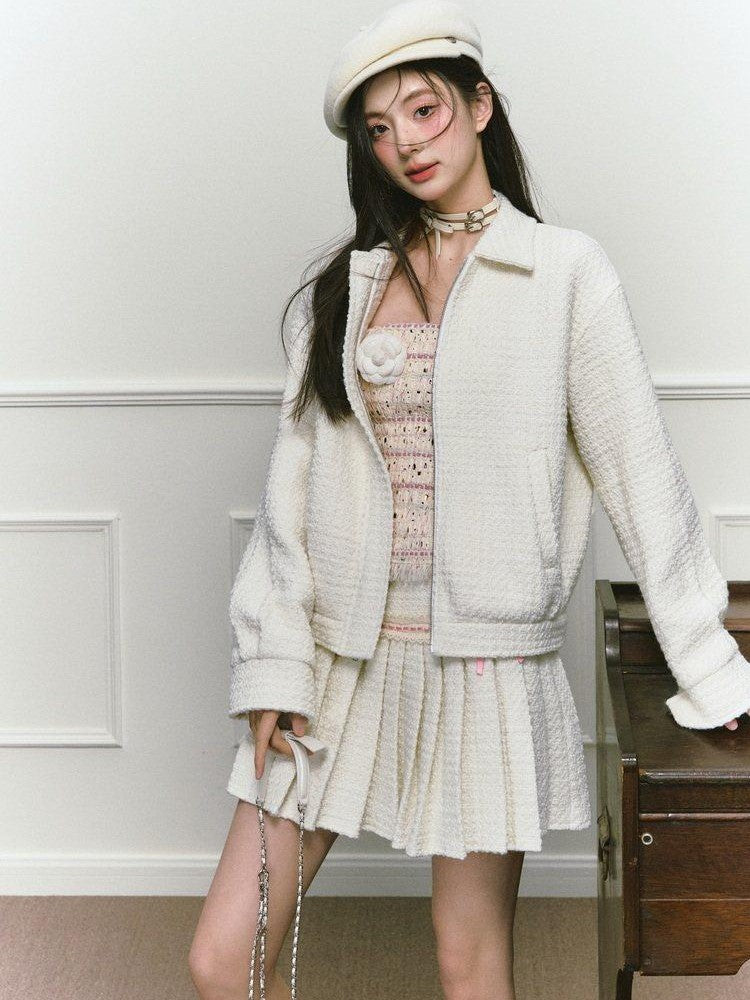 1P STUDIO Chanel Style Bustier And Skirt Two Piece Women&