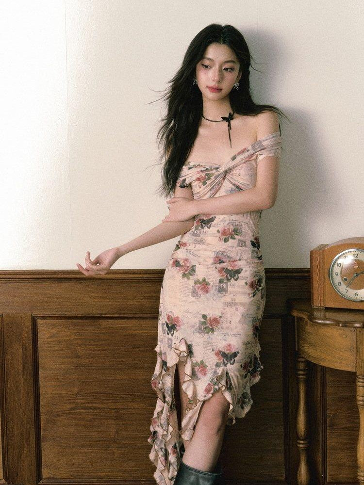 1P STUDIO Editorial Bardot Patchwork Asymmetrical Women&