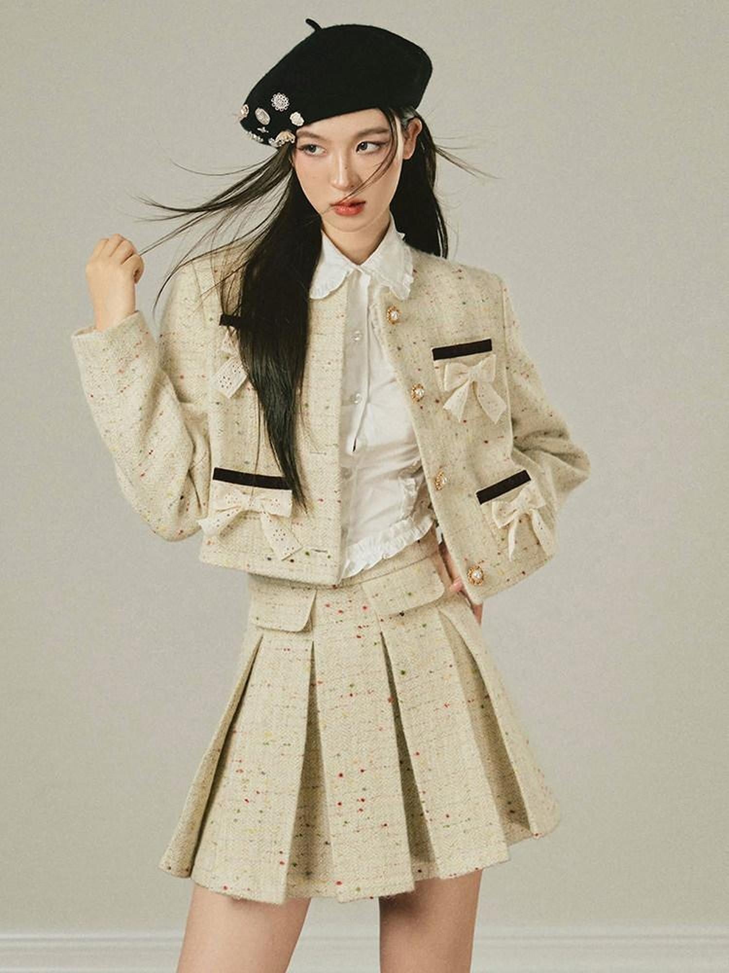1P STUDIO Elegant Original Boucle Jacket Style Women&
