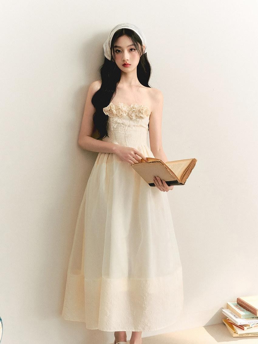 1P STUDIO Ethereal Embroidered Rose Handmade Women&