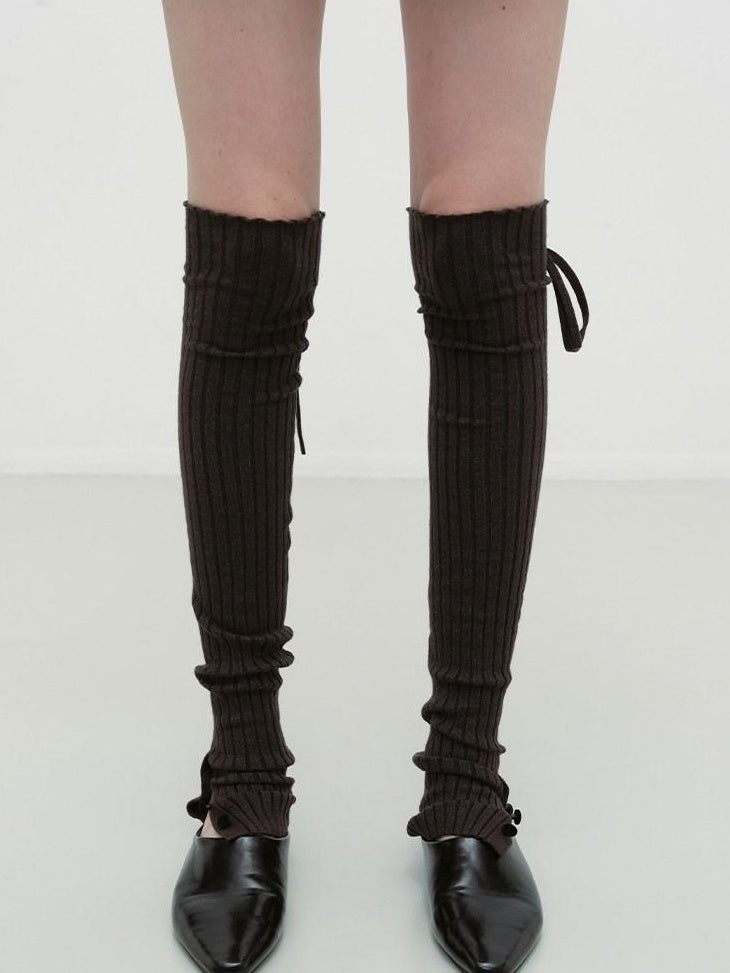 RUN TO THE FUTURE Soft Viscose Blend High Tube Minimal Over The Knee For Women Solid Leg Warmers