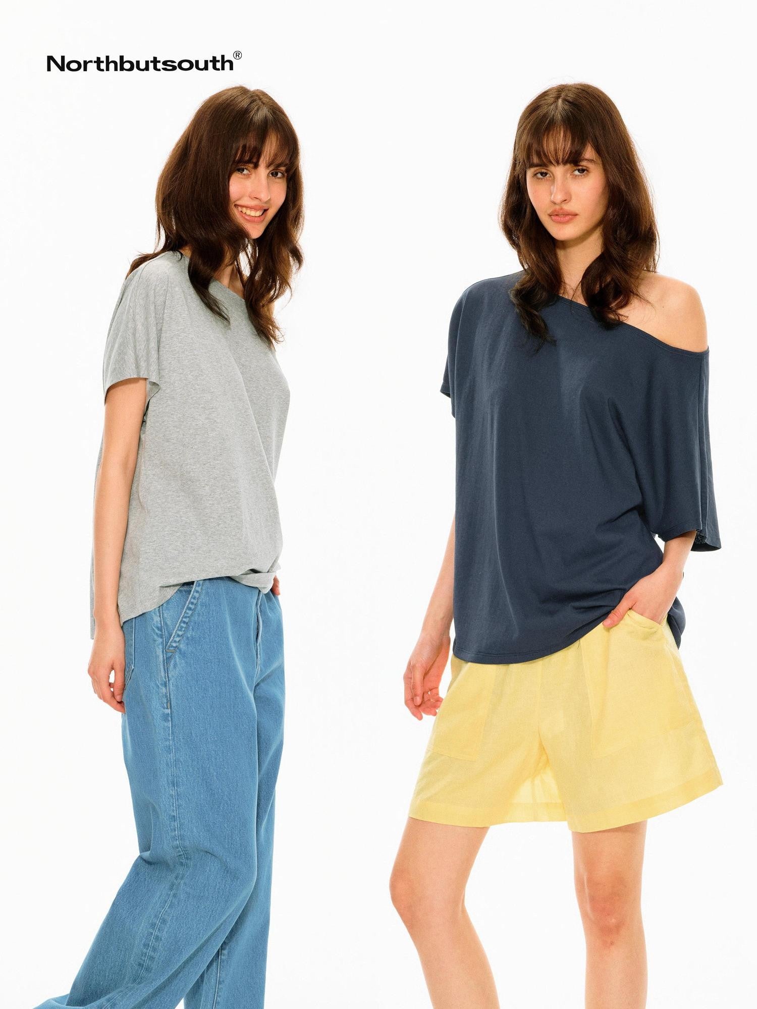 Northbutsouth Multicolor Snowflake Texture Asymmetric Shoulder Women&