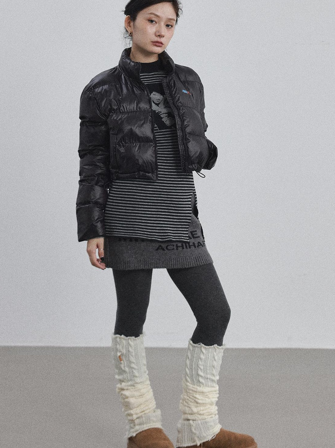 Achihara 2025 New Bright Thick Short Puffer Jacket