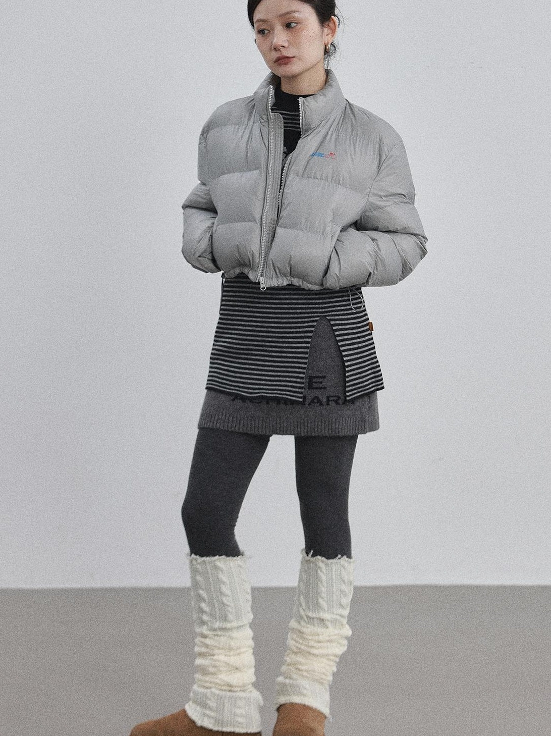 Achihara 2025 New Bright Thick Short Puffer Jacket