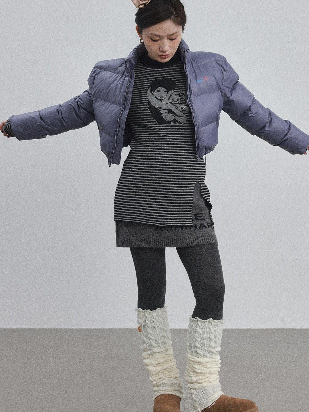 Achihara 2025 New Bright Thick Short Puffer Jacket