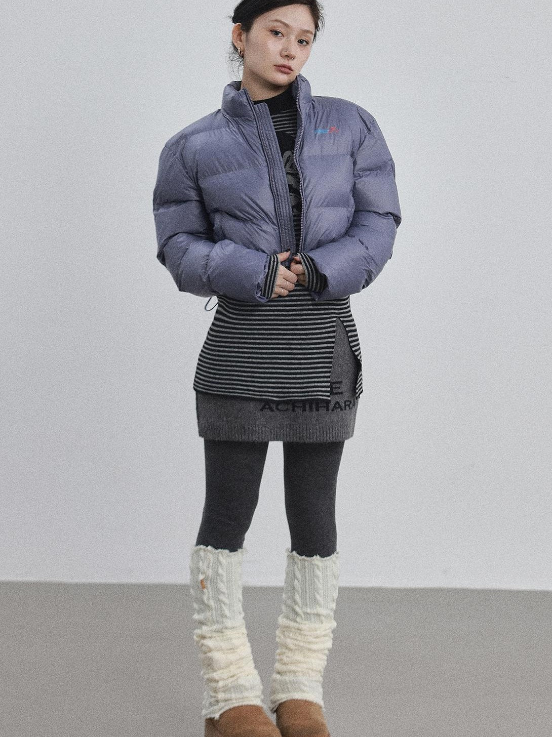 Achihara 2025 New Bright Thick Short Puffer Jacket