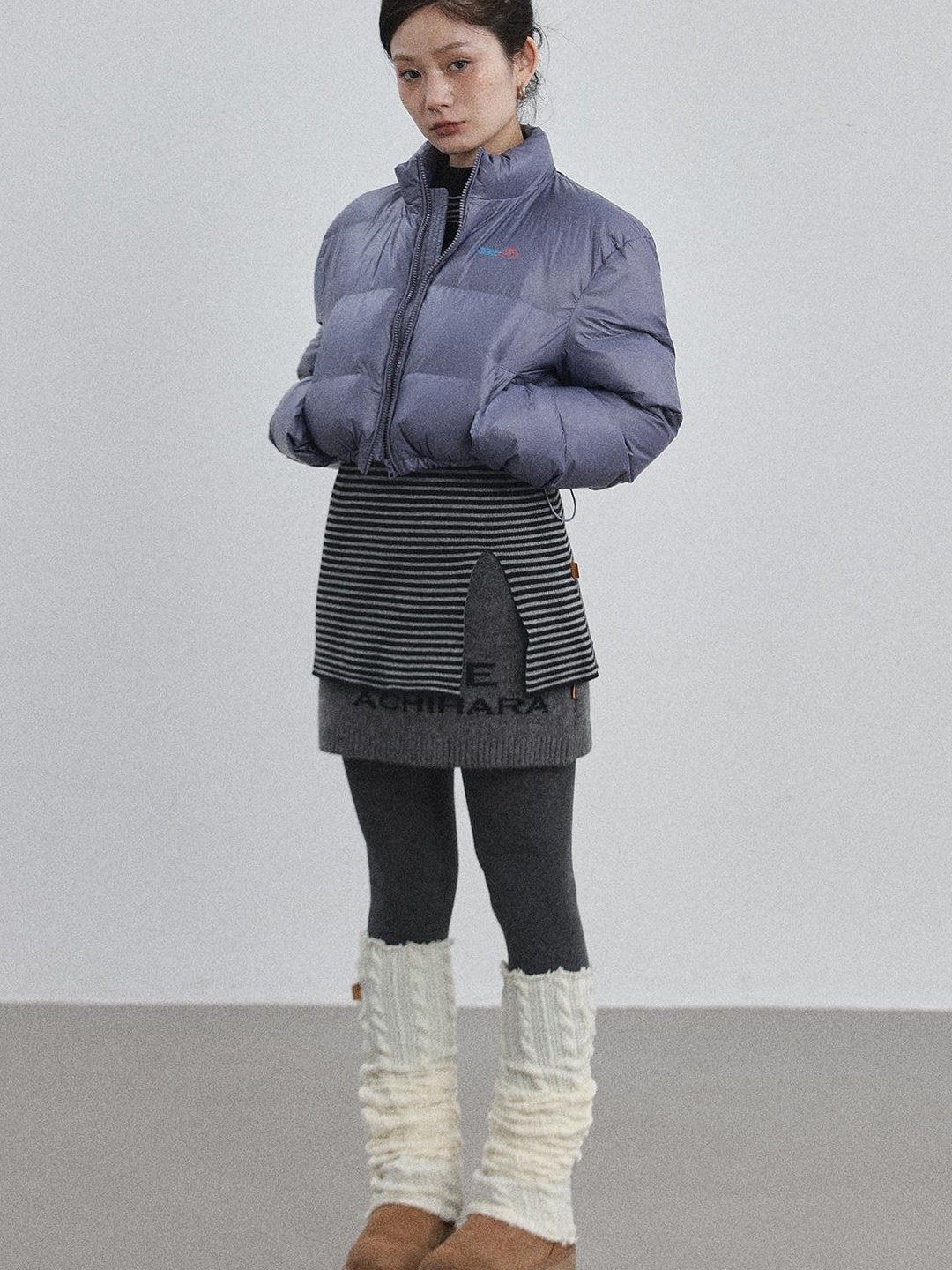 Achihara 2025 New Bright Thick Short Puffer Jacket