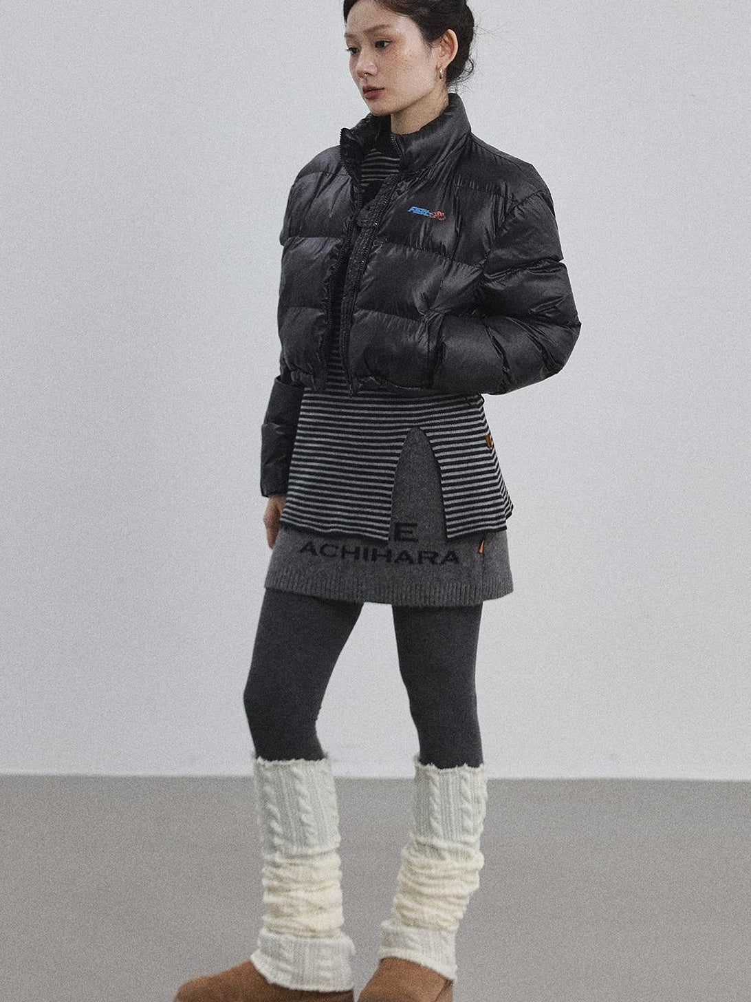 Achihara 2025 New Bright Thick Short Puffer Jacket