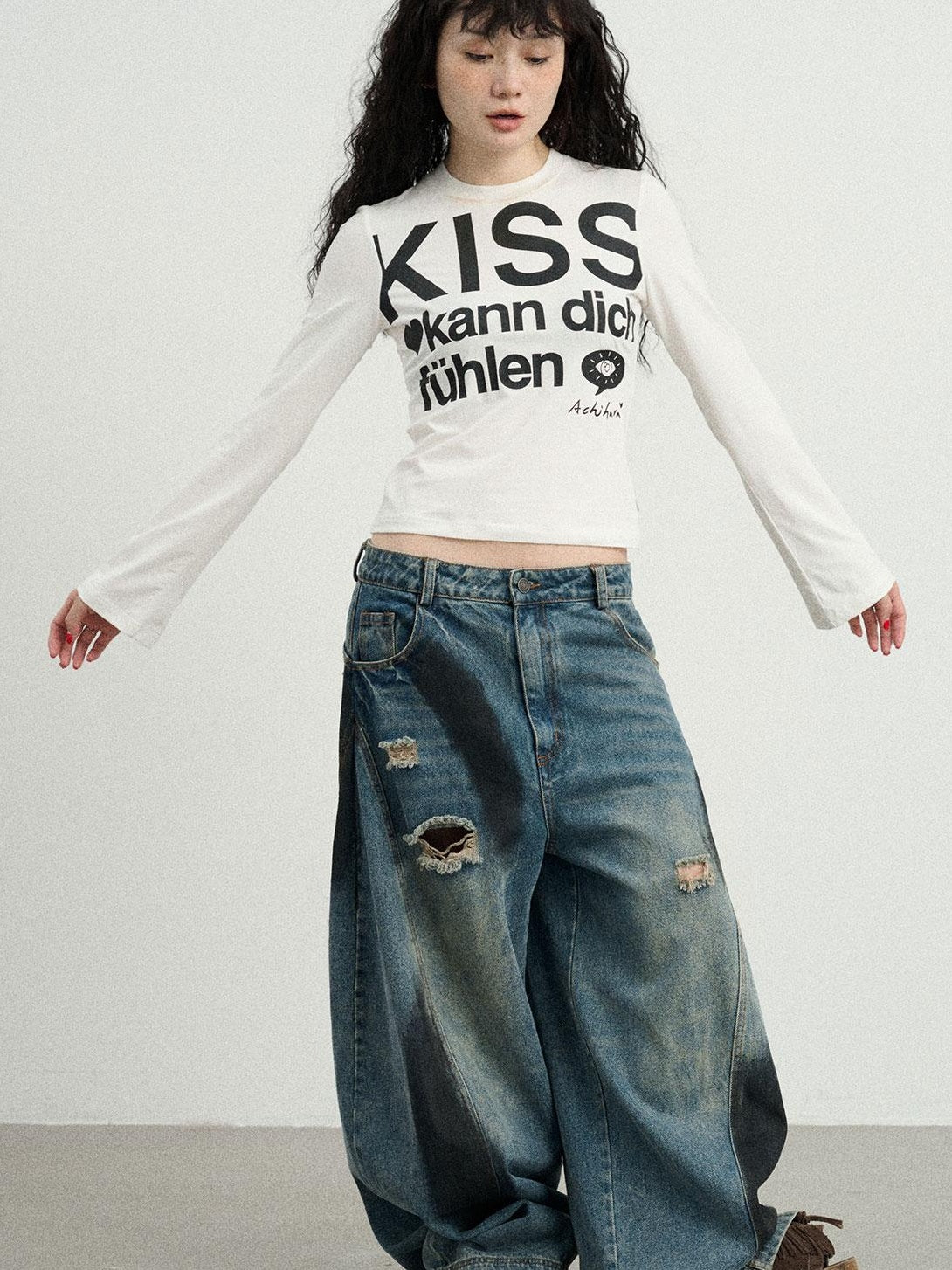 Achihara 2025 New Sleeveless Crop Top Women T-Shirt