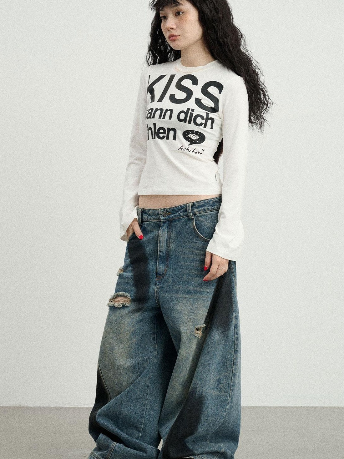Achihara 2025 New Sleeveless Crop Top Women T-Shirt
