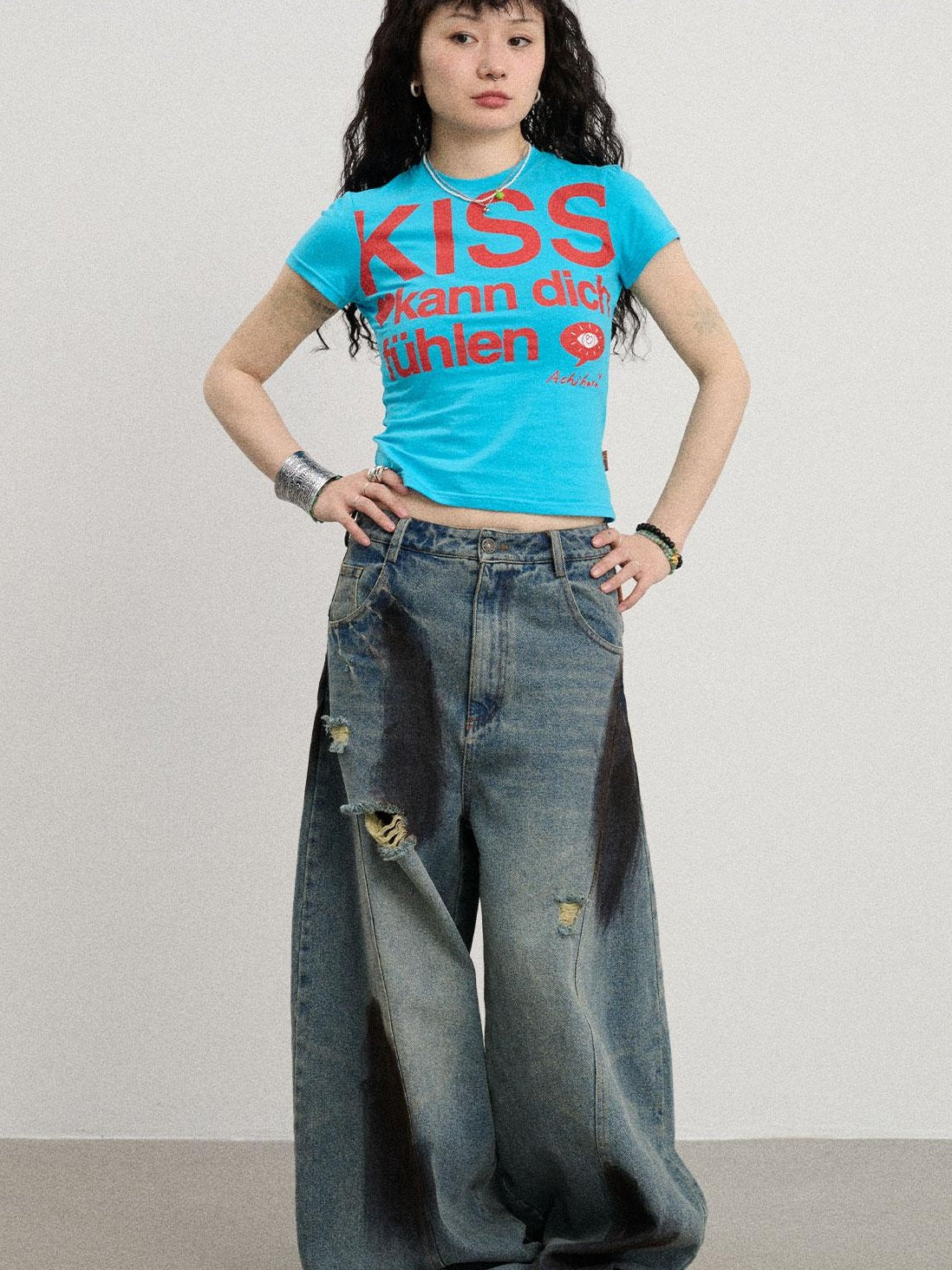 Achihara 2025 New Sleeveless Crop Top Women T-Shirt