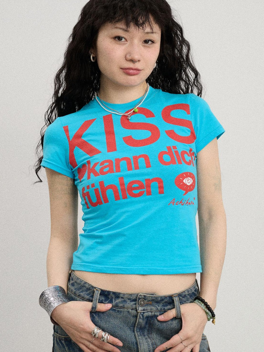 Achihara 2025 New Sleeveless Crop Top Women T-Shirt