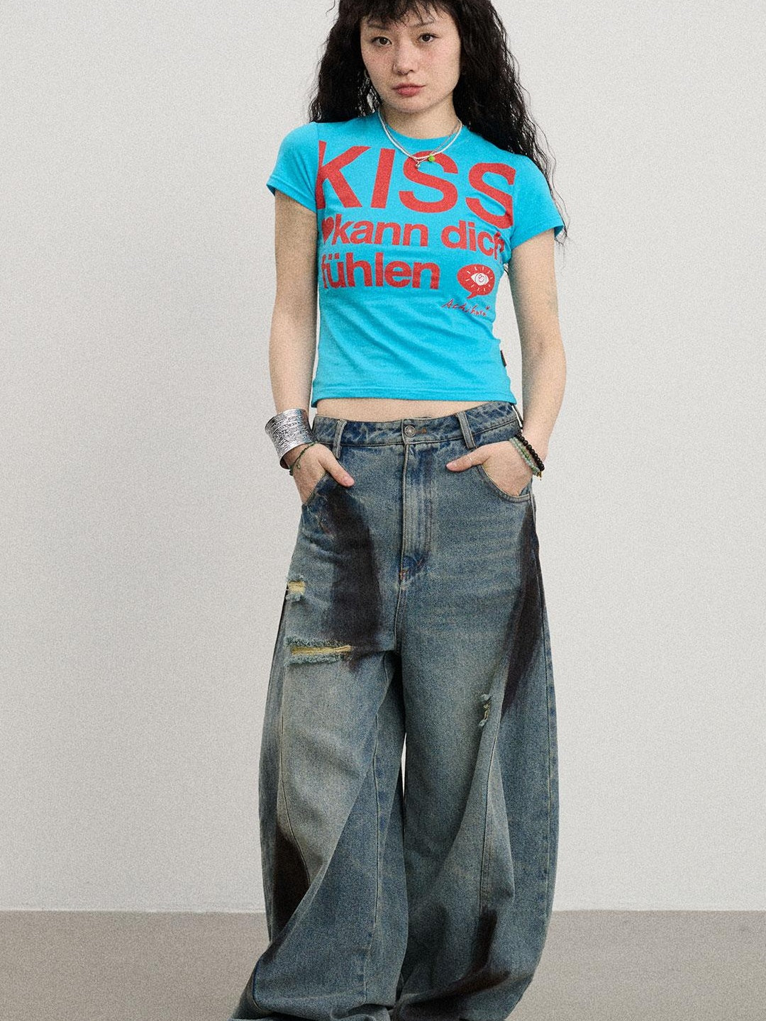 Achihara 2025 New Sleeveless Crop Top Women T-Shirt