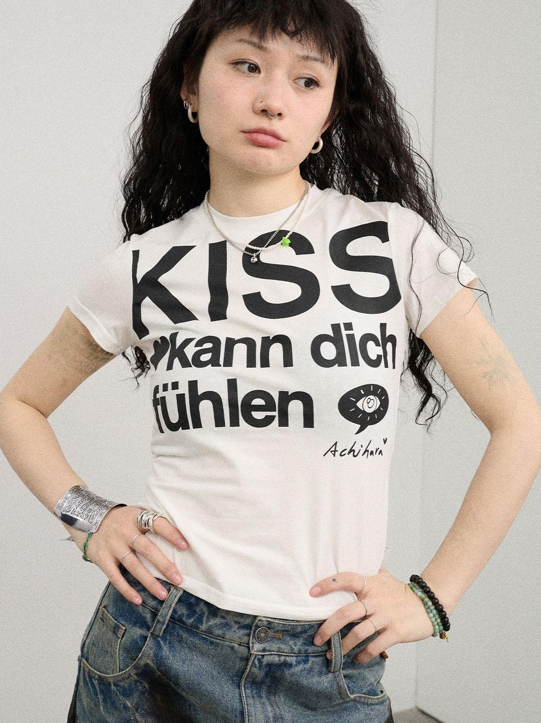 Achihara 2025 New Sleeveless Crop Top Women T-Shirt