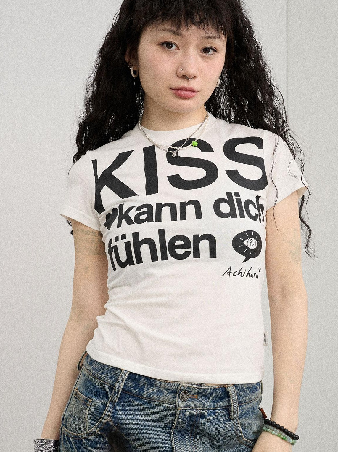 Achihara 2025 New Sleeveless Crop Top Women T-Shirt