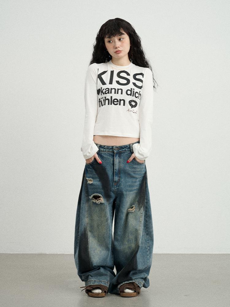 Achihara 2025 New Sleeveless Crop Top Women T-Shirt
