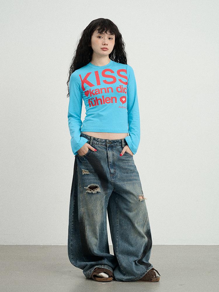 Achihara 2025 New Sleeveless Crop Top Women T-Shirt