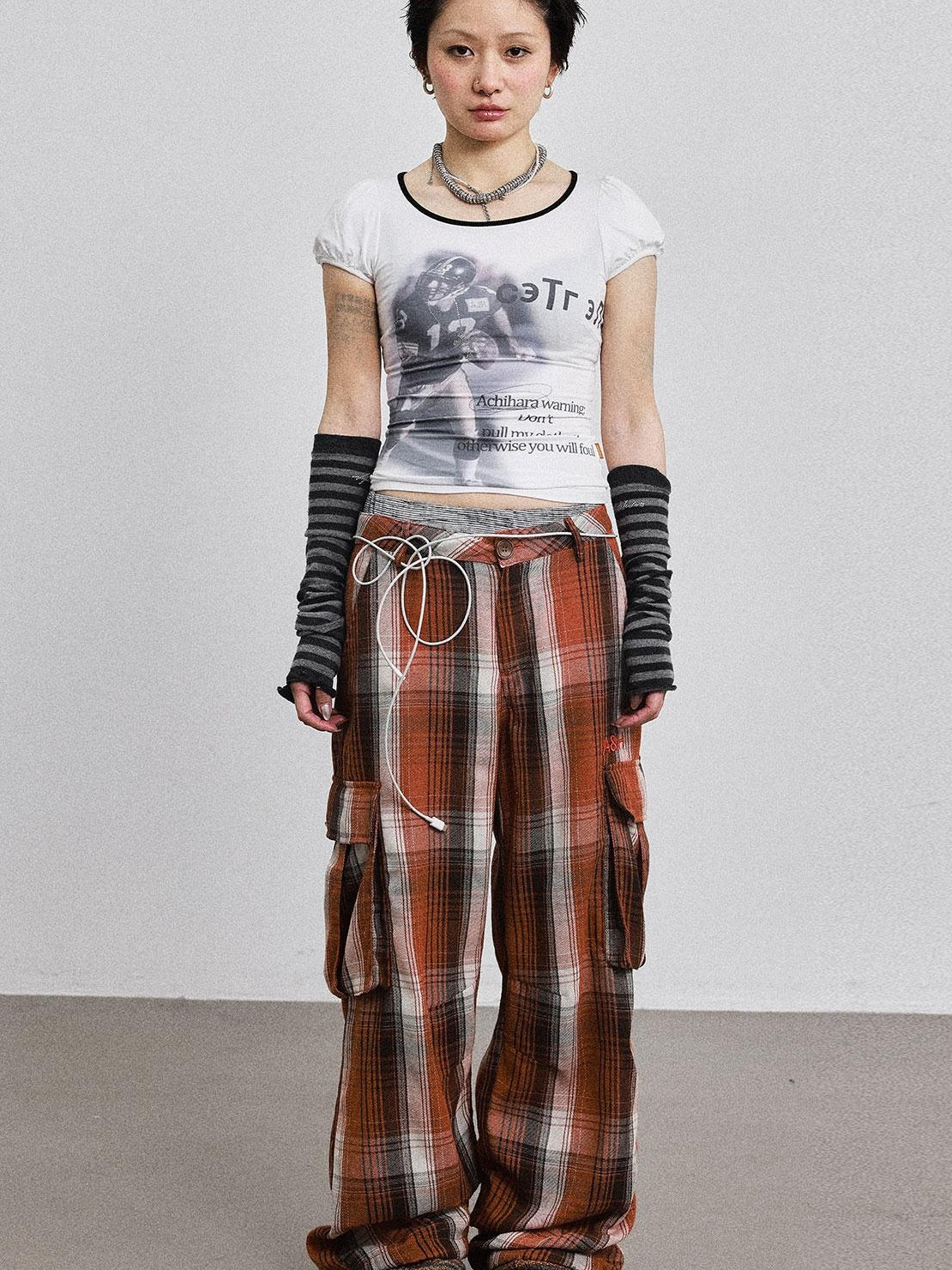 Achihara 2025 Rugby Print Short Sleeve Cropped T-Shirt