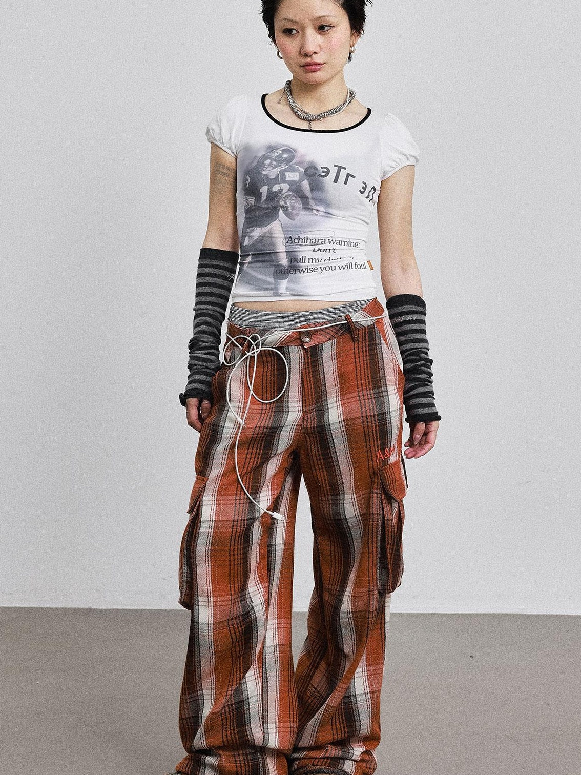 Achihara 2025 Rugby Print Short Sleeve Cropped T-Shirt