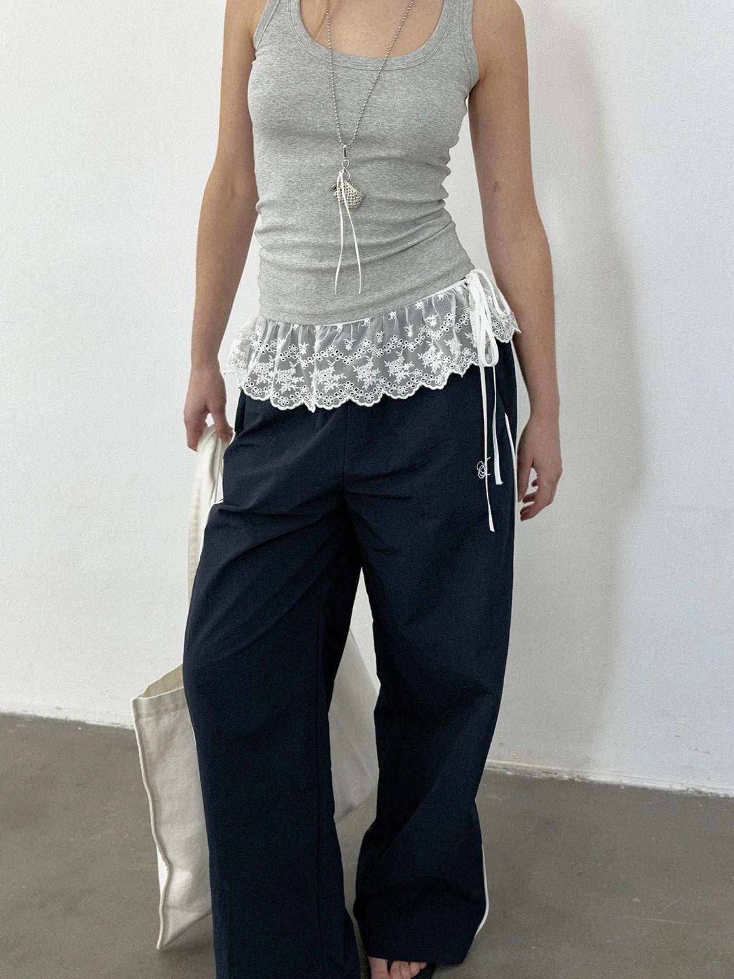 2025 Ss Loose Flared Parachute Pants In Contrast Colors Pants
