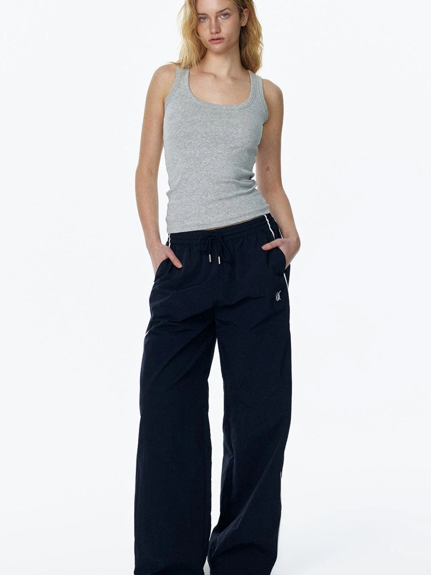 2025 Ss Loose Flared Parachute Pants In Contrast Colors Pants