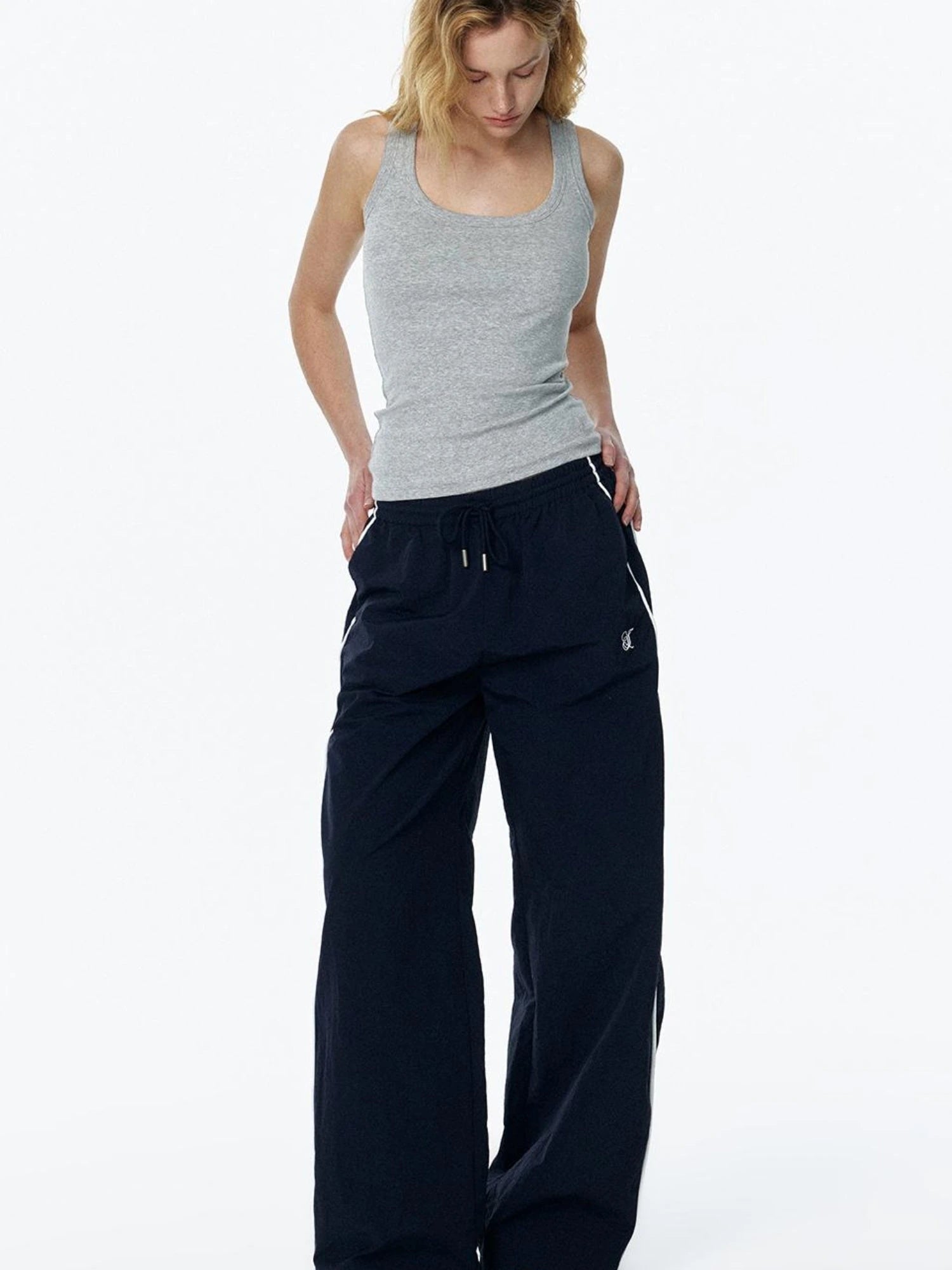 2025 Ss Loose Flared Parachute Pants In Contrast Colors Pants