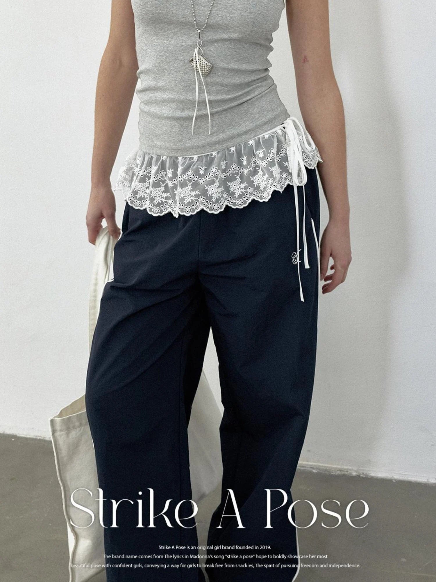 2025 Ss Loose Flared Parachute Pants In Contrast Colors Pants