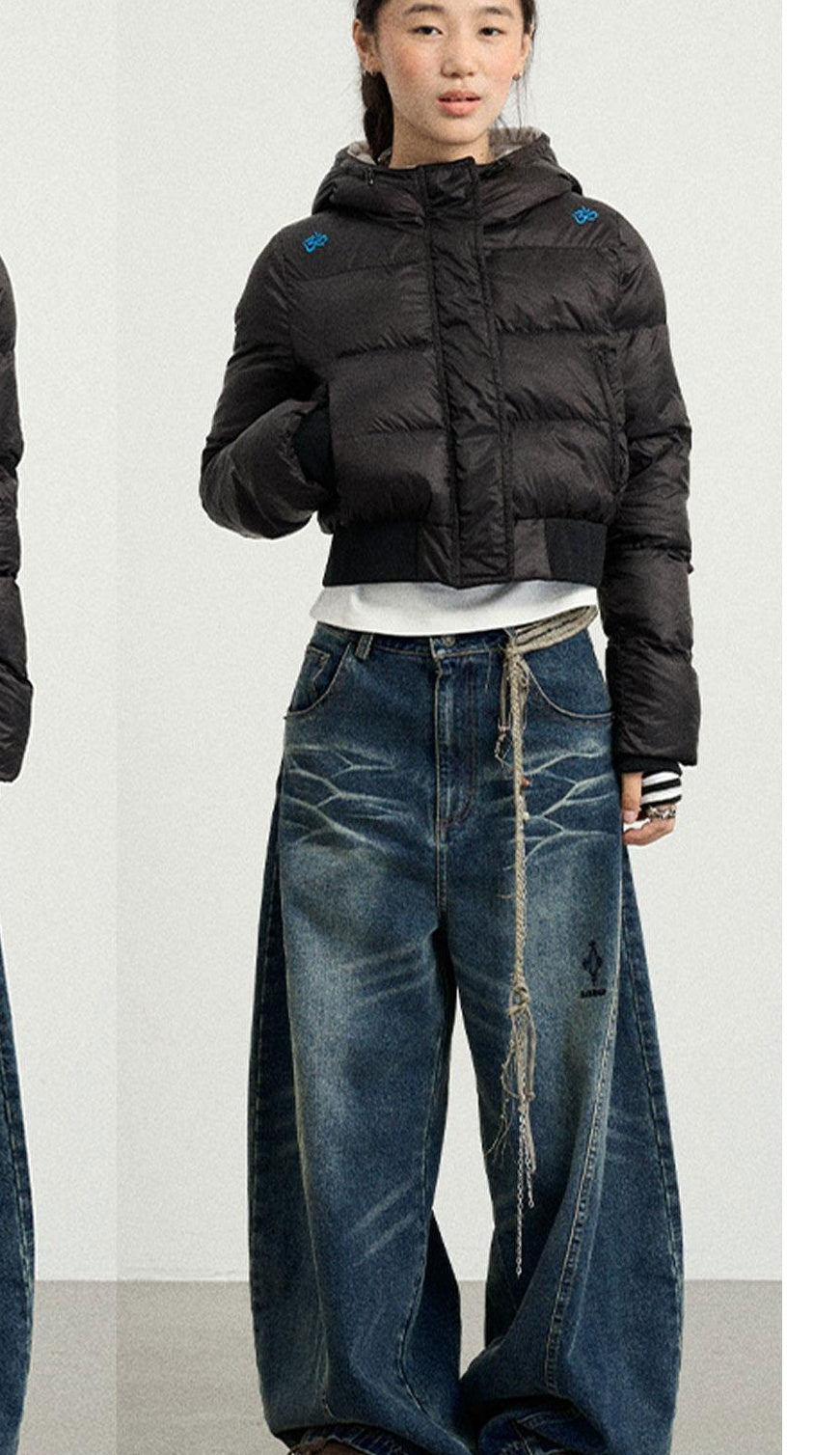Achihara 2025 Short Black Winter Jacket Om Puffer Coat Women