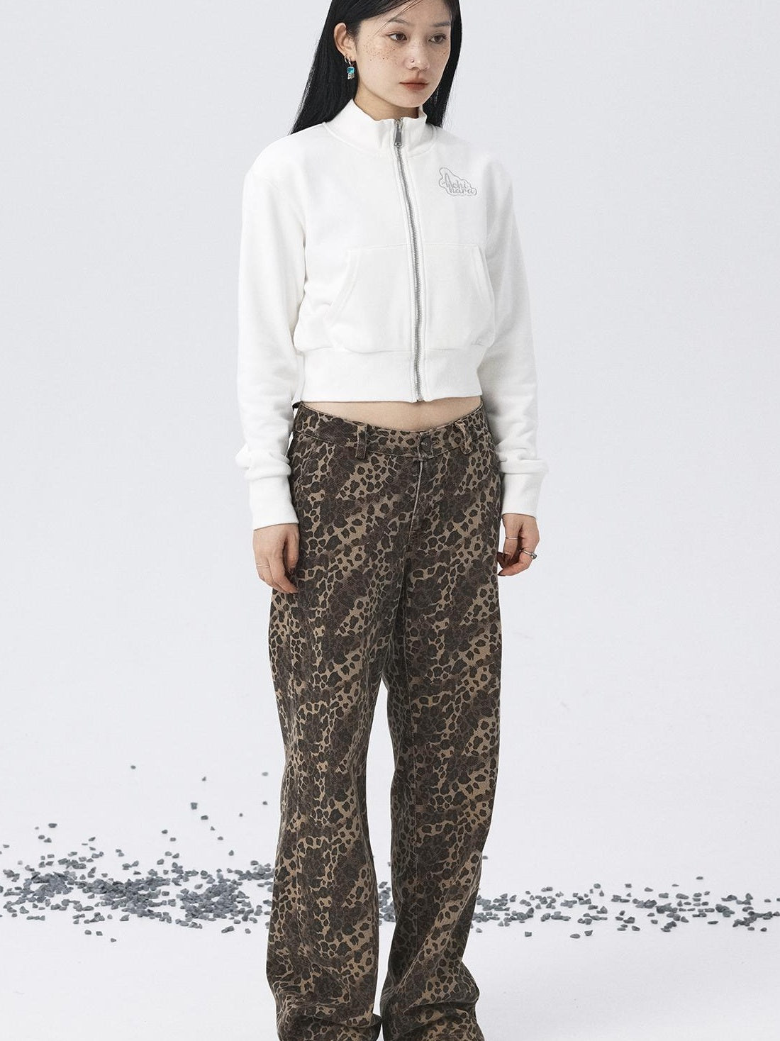 Achihara 2025 Spring Summer Hoodie With Silver Embroidery Women&