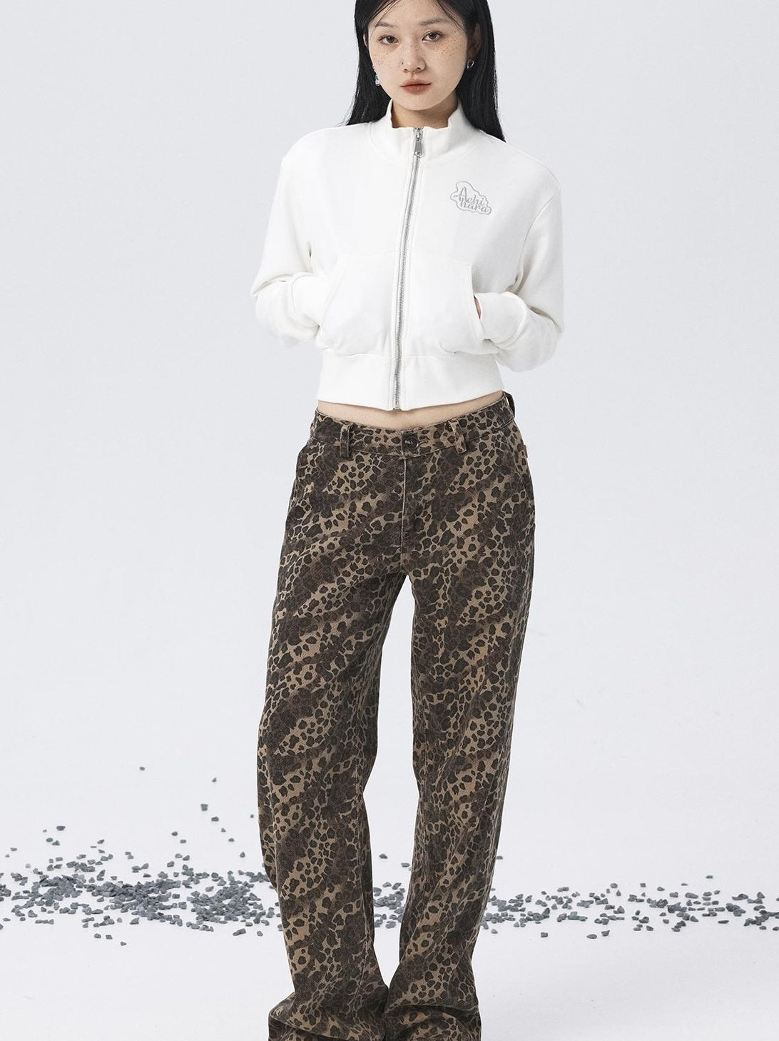 Achihara 2025 Spring Summer Hoodie With Silver Embroidery Women&
