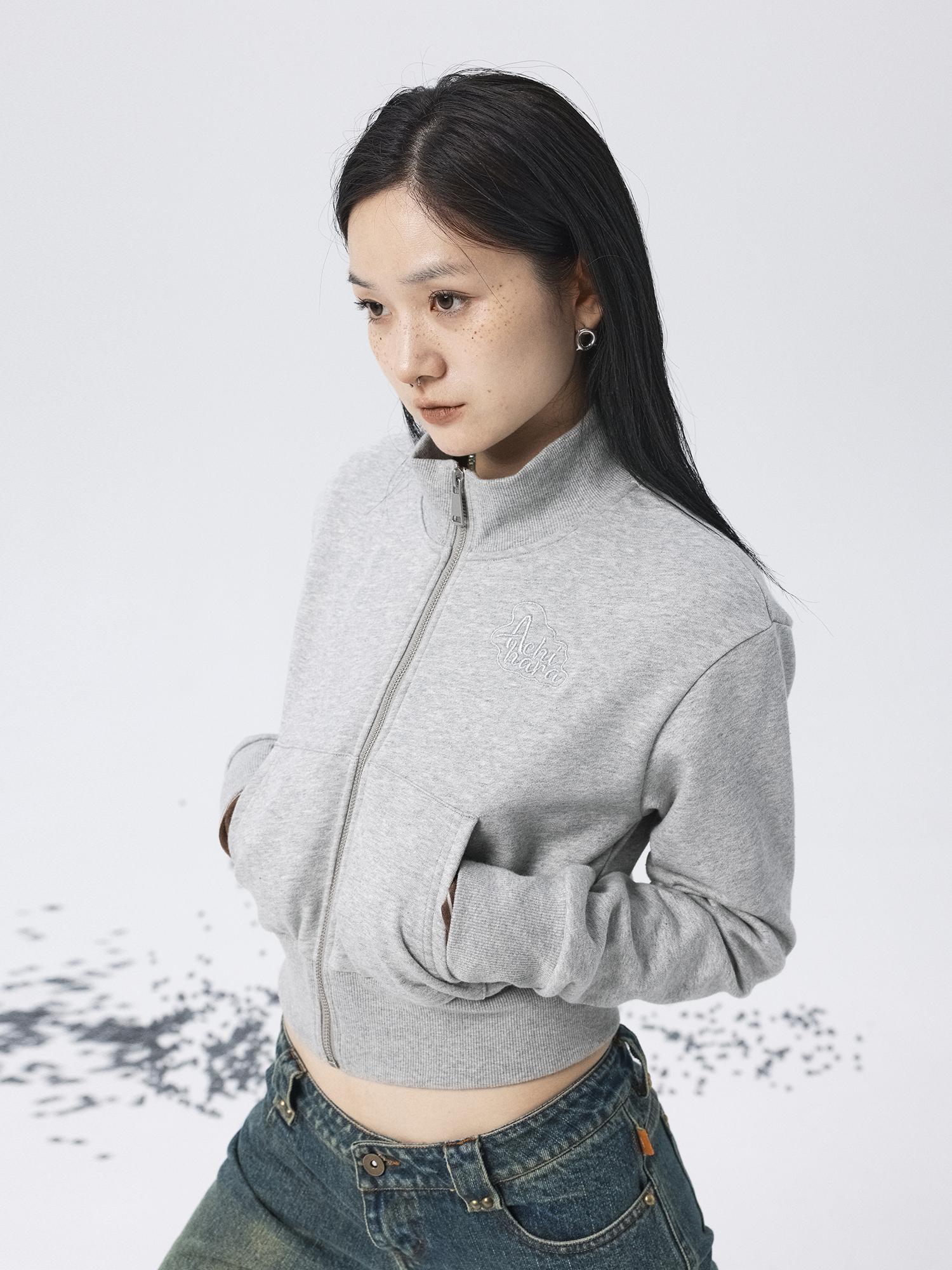 Achihara 2025 Spring Summer Hoodie With Silver Embroidery Women&