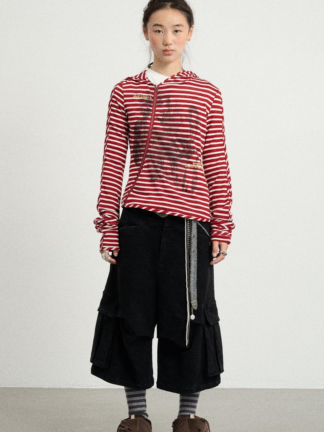 Achihara 2025 Striped Bandage Jacket Women&