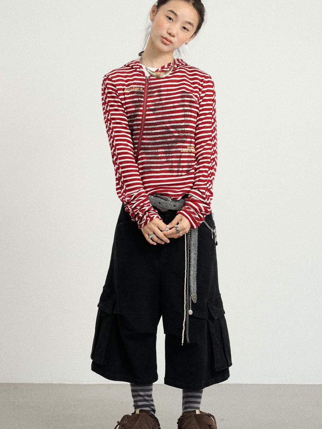 Achihara 2025 Striped Bandage Jacket Women&