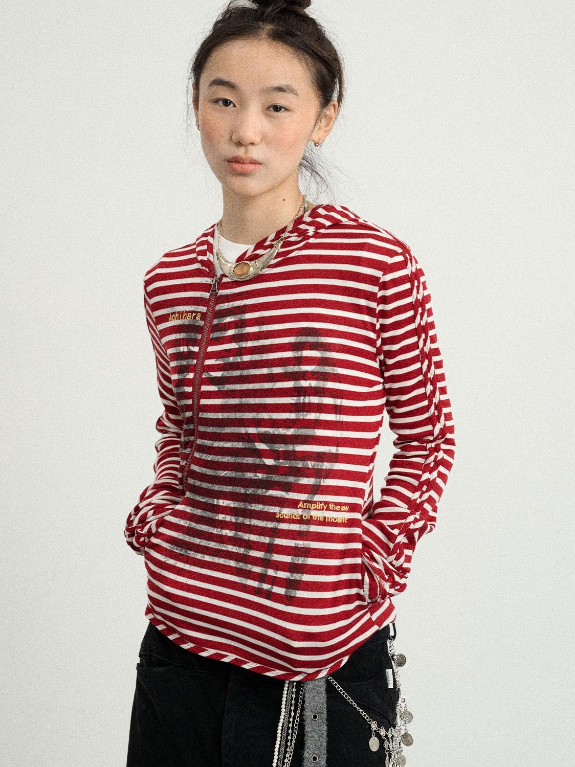 Achihara 2025 Striped Bandage Jacket Women&